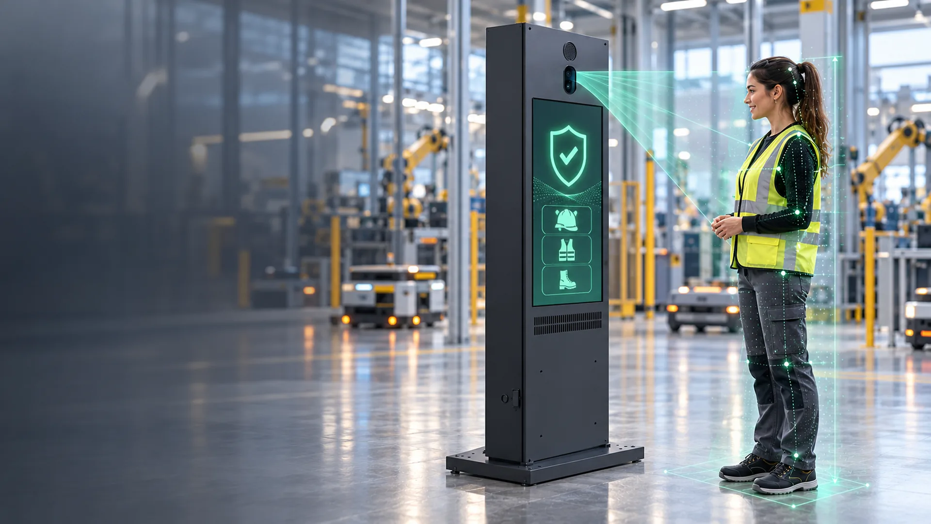 Conceito do totem em ambiente industrial
